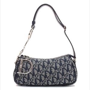 Christian Dior Navy Logo Pochette Purse